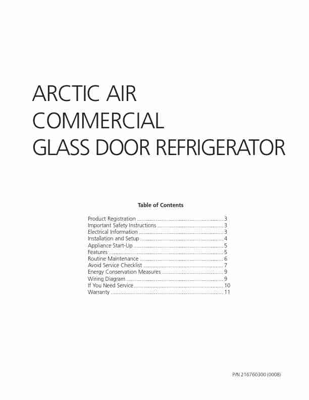 Frigidaire Refrigerator Artic Air Commerical Glass Door Refrigerator-page_pdf